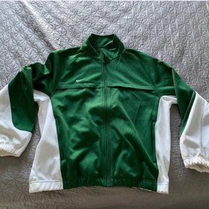 NIKE zip up track style light weight men's JACKET green / white XL